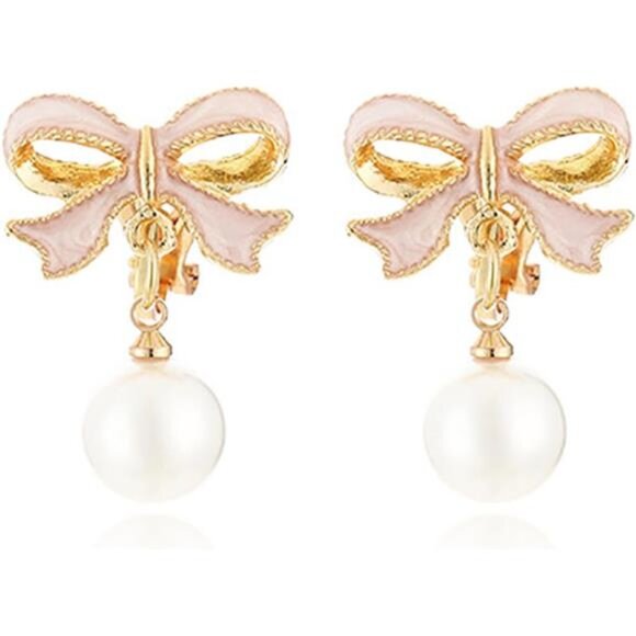 Bowknot Earrings | Resin & 925 Sterling Silver | Dainty Gift for Women - Picture 1 of 6